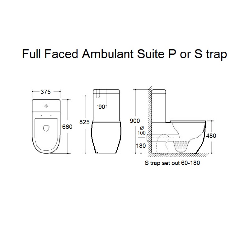 Ambulant Toilet Suite Care Disabled AS1428.1 Compliant